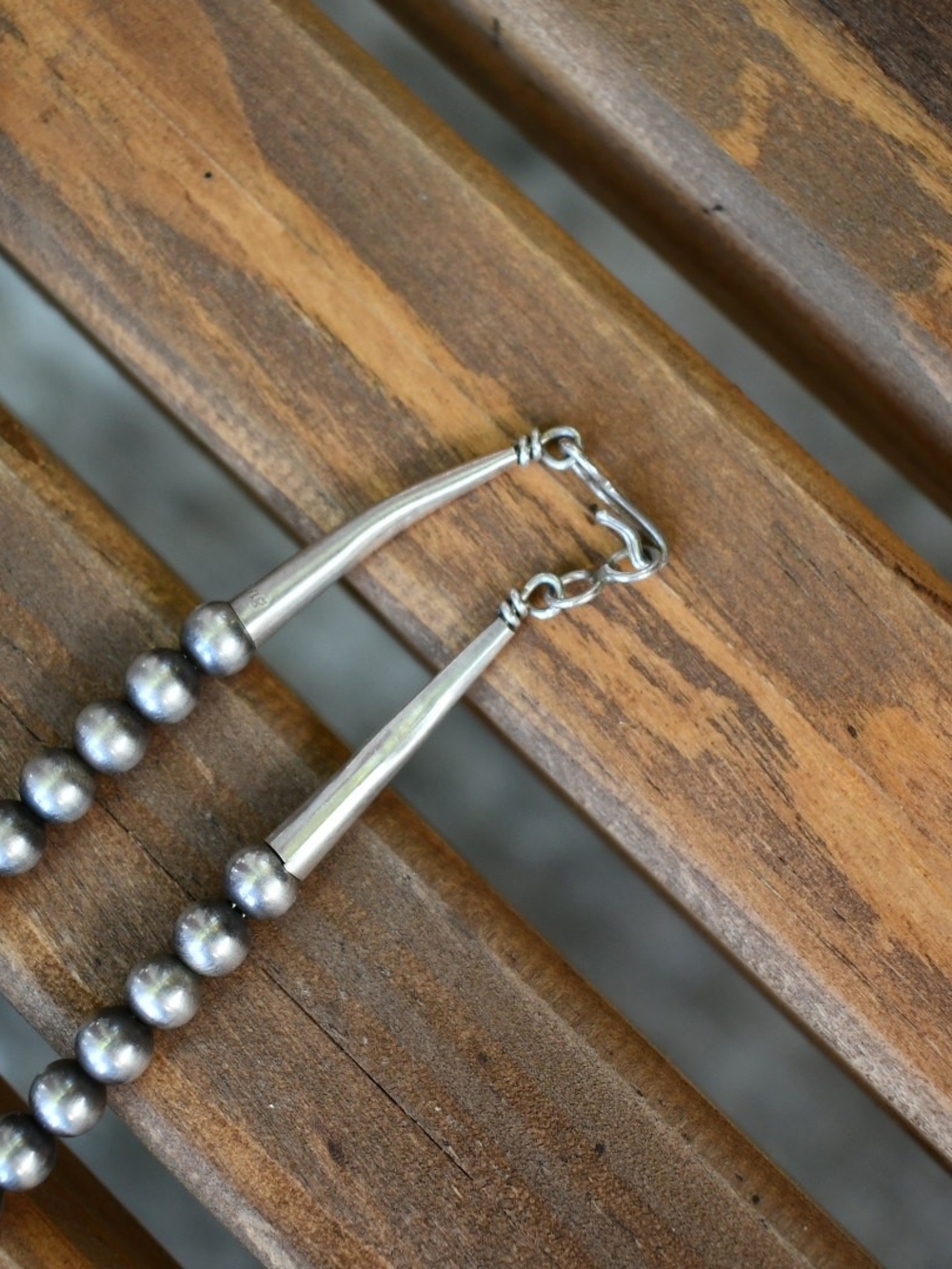 Sterling Silver Navajo-Style Squash Blossom Necklace with Earrings - Silver - Picture 4 of 10
